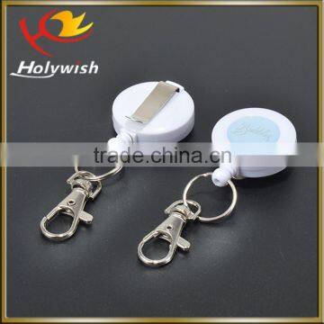 Custom retractable badge reel with key ring