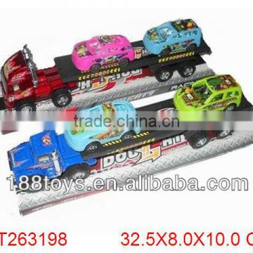 Children friction truck with mini pull back car