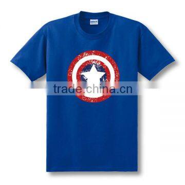 Custom Made Captain America Print 100% Cotton T-shirts O-neck Printed boys tshirt