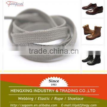 7mm 100% grey waxed flat shoelace