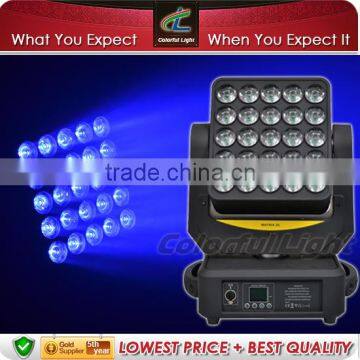 Factory price with rgbw new 25 eyes 4in1 led martix moving head beam wash lights