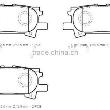 Semi-metal BRAKE PAD MD2250M for Japanese Vehicles