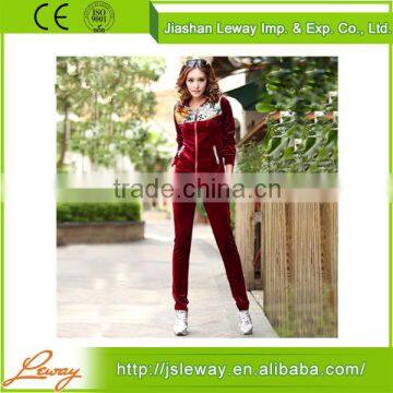 wholesale new latest design sports china cheap women branded velour tracksuit