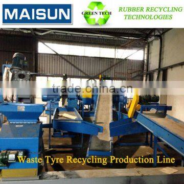waste tyre recycling machine line; waste tyre recycling / rubber machine