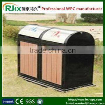 Outdoor dustbin with extruded wood-plastic composite material