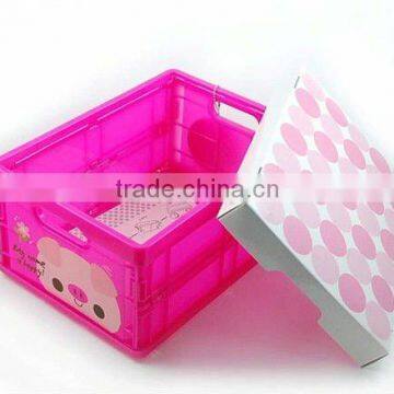 Plastic folding storage box