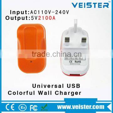 single port USB 5v2.1A Travel charger Wholesale Customized