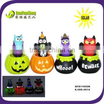 solar polyresin pumpkin light halloween craft QYS11652k