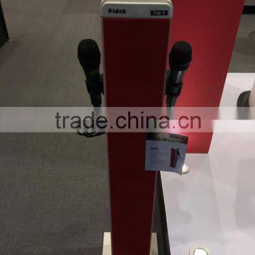 Fidek Original Design Portable Karaoke Speaker Tower Wooden Bluetooth Speaker Karaoke Function With Build-in Echo Audio Speaker photo-2