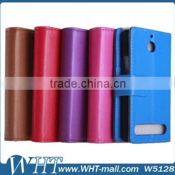 Luxury Leather Case for Sony Xperia E1 Wallet Case with Stand