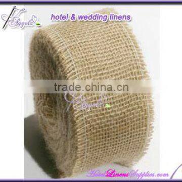 30cm width natural burlap jute table runners rolls for wedding events, with surged edge