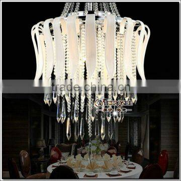 Free Shipping Modern White Crystal Ceiling Light Fixture Crystal Hanging Light Glass Suspension Drop Lamp