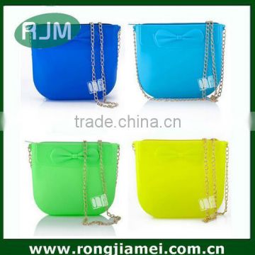 Loverly silicone college girls shoulder bag with bowknot                        
                                                                                Supplier's Choice