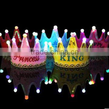 LED light Party Birthday Glow Flash King Princess King Headband Hat