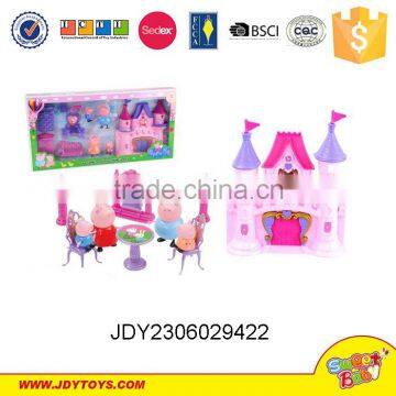 2016 new plastic villa toys set,pink piggy play house toy set,cute castle toys