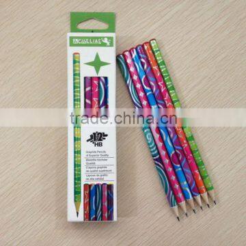 7" round shape shrink film HB pencil sharpened with dipped top