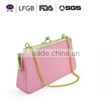 new product kiss lock silicone clutch bag / new promotional silicone cute bags for girls