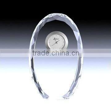 Promotion Cheap Blank Crystal Clock For Office Desktop Gift