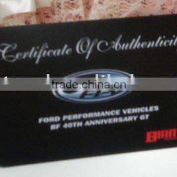 certificate of authenticity rfid card