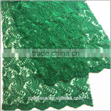 African lace chemical allover Green lace fabric