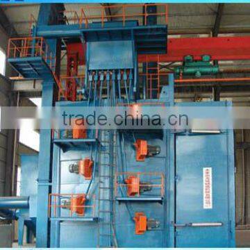 ISO certification hanger type shot blasting machine /Continuous Hanger Type Shot Blasting Machine for Cylinder Head