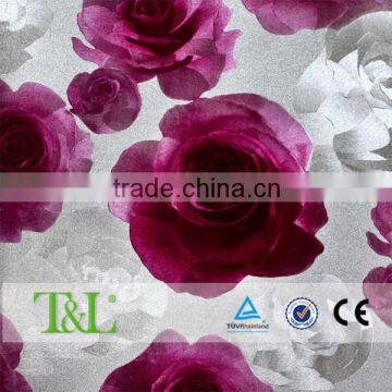 Purple rose flower metallic wallpaper