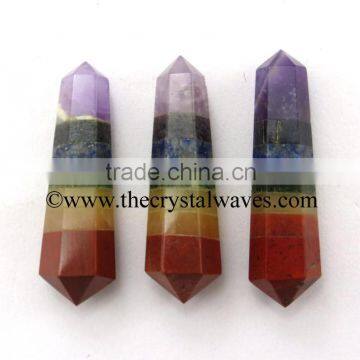 7 Chakra Bonded wholesale Double Terminated Pencil Point Khambhat Gujarat India