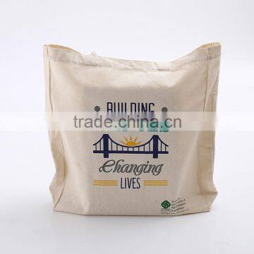 Dongguan manufacture hot sale simple style cotton canvas shopping bag white portable recyclable shopping cotton bag