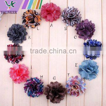 2" Mini Petite Satin Mesh Silk Flowers Charlotte Tulle Puff Flower Head Hydrangea Hair Accessories,YDKM08