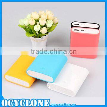 Hot selling silicon protector case for xiaomi 10400mah power bank with 5 colors