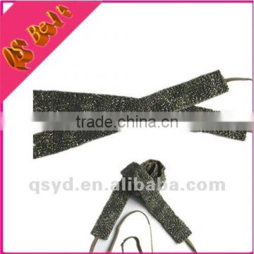 Fashion Wavy Lurex Woven Ribbon Belt For Dress