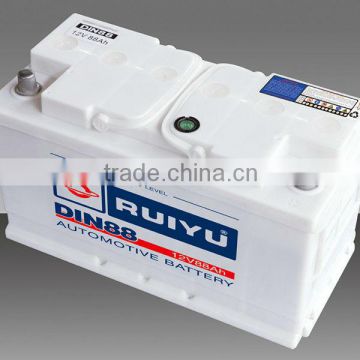 Professionally Manufacturing DIN standard 12V Lead Acid Dry Charged Starting Auto battery 68827 12V88AH