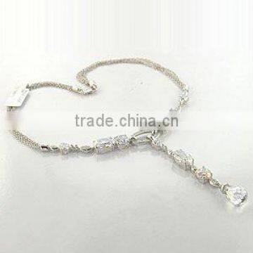 Plated 0.03M rhodium zircon necklace pendants