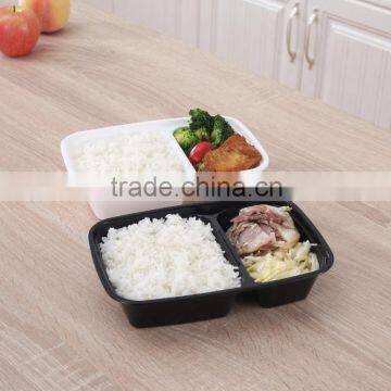 2 compartment disposable food container microwave safe and FDA approval ,LFGB approval