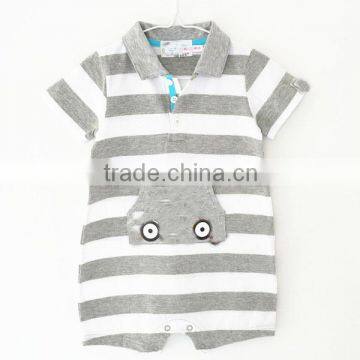Short Sleeve Baby Cotton Bodysuit Striped Romper Climbing Clothes photo-5