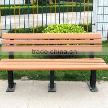 Wood plastic composite outdoor bench furniture with cast iron legs