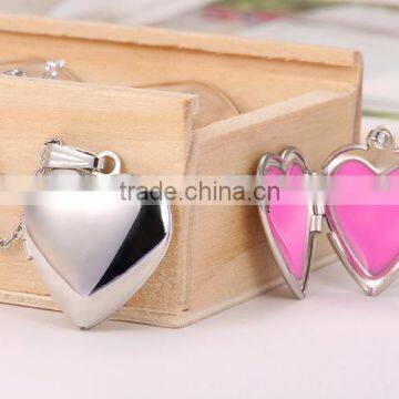 Custom New Stainless Steel Lady Heart Locket Pendant Necklace