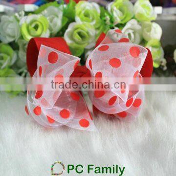 Good Quality Grosgrain &sheer Ribbon Hair Bow photo-4