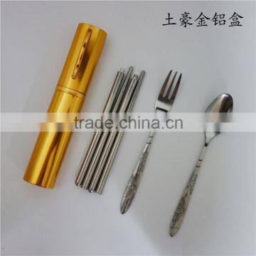 High quality stainless steel cutlery set with golden box