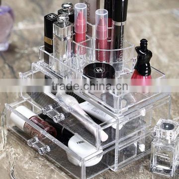 make up cosmetics Acrylic Jewelry & Cosmetic Storage Display Boxes Two Pieces Set