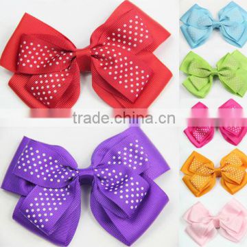 Small dots butterfly Hair bow girls hair clips CN012