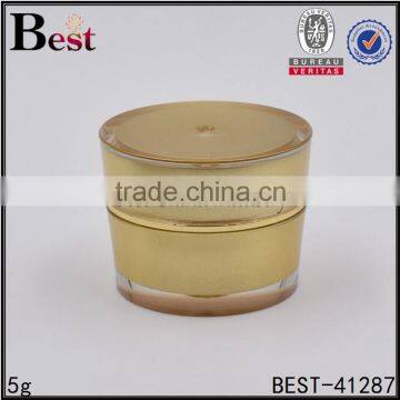 5g gold double wall empty sample round acrylic plastic container eye cream jar with lid