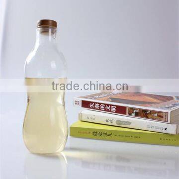 500ml Factory Price Mouth Blown Antique Shape Transparent Bamboo Lid Pyrex Glass Bottle photo-5