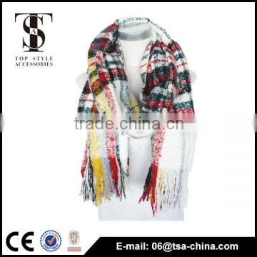 trading inc 100% Acrylic winter jacquard fan scarf factory china/fringe scarf/women scarf