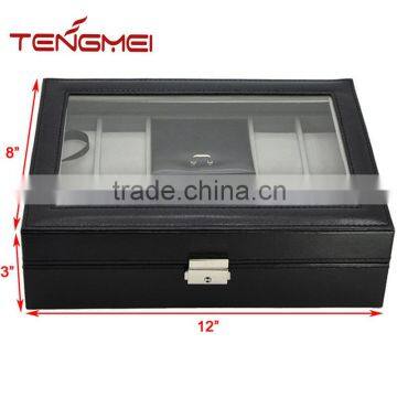 Leather Jewelry Box Watch Organizer, Watch Box With Jewelry Display photo-6