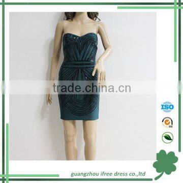 fancy jucquard strapless leovely girl dress evening dress made in China