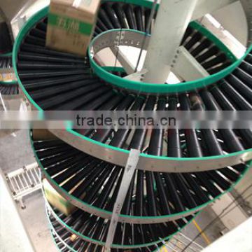 Cartons and bucket gravity roller spiral conveyor