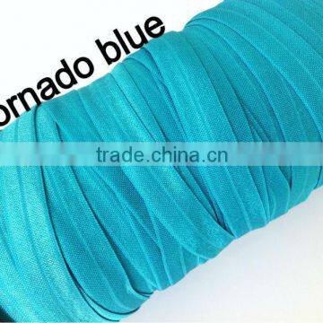 wholesale tornado blue fold over elastic trim