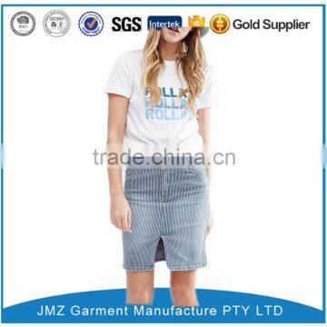 Lastest design oem denim wash denim dress/jean skirt