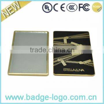 Petite Golden Zipper Promotional Gifts Metal Magic Mirror